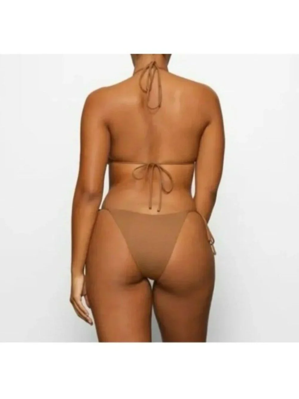 NWT Skims Signature Swim Lace Up Monokini Almond Large Sustainable